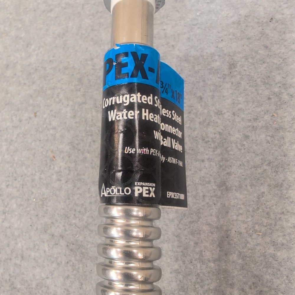 Apollo PEX-A Corrugated Stainless Steel Water Heater Connector Ball Valve - Picture 3 of 6